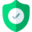 illustration of a green protection shield with a checkmark on the inside